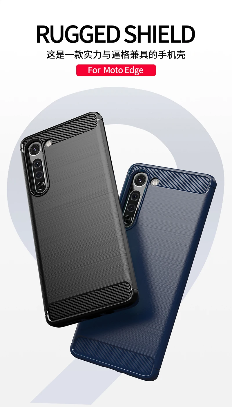 Motorola Edge Carbon Fiber Silicone Bumper Cover - Sleek Rubber Protection