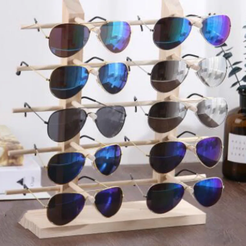 Multi Layers Wood Sunglass Display Racks Shelf Eyeglasses Show Stand Jewelry Holder for Multi Pairs Glasses Showcase Women WJ519 6