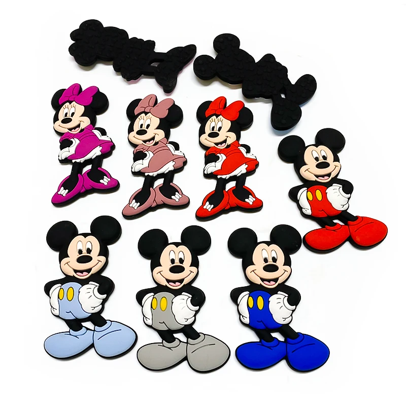 Minnie Mickey Mouse Silicone Teether Baby DIY Pacifier Chain Clips 5pcs
