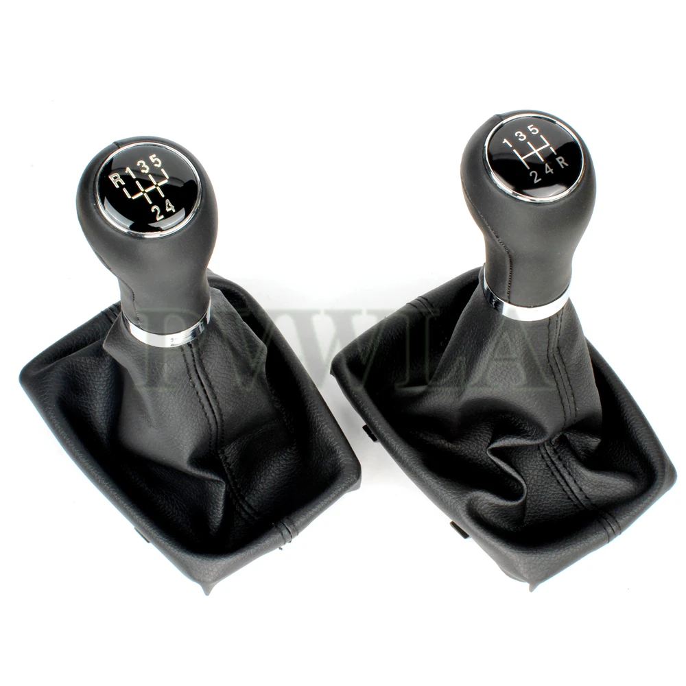 Gear Shift Knob Adapter For Audi A4 B6 B7 2000-2008 Car 5 /6 Speed Manual Stick With PU Leather Boot