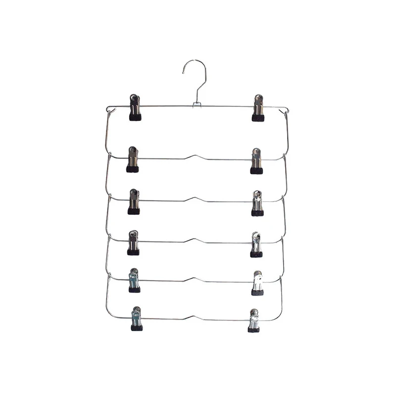 Cintre à 4 Niveaux Pour Jupes Et Pantalons - Acier Robuste, Clips Réglables - Gain De Place Dans Le Dressing