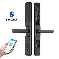 Waterproof Sliding Door Smart Lock TTLock App Alexa Fingerprint Digital Code RFID Card Anti-Lock Aluminum Glass Electronic Lock - Image 2