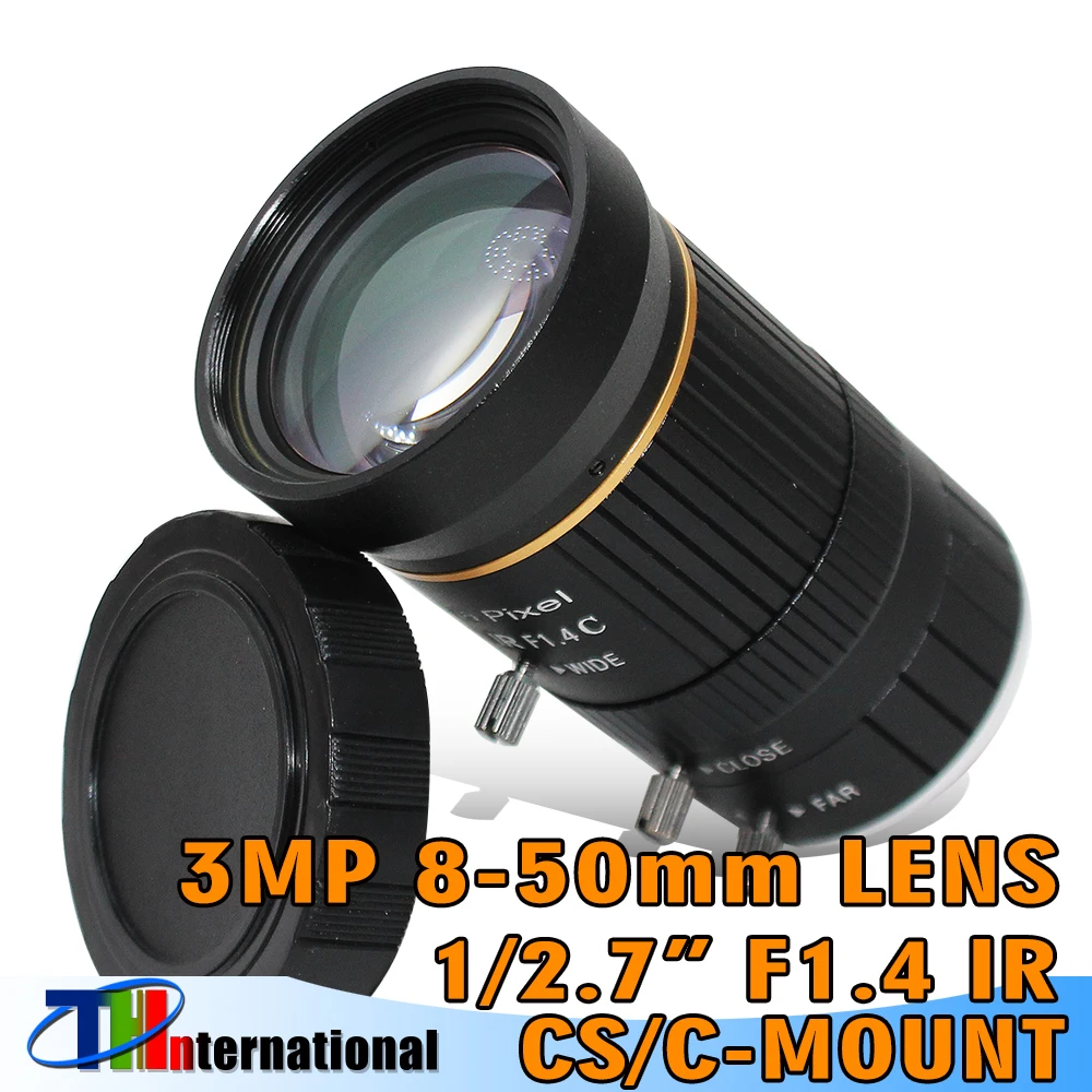 

3.0MP 8-50mm CS C Mount Lens F1.4 Industrial Lens CCTV Manual IRIS Zoom Lens for IP CCTV CCD Camera BOX USB CAMERA