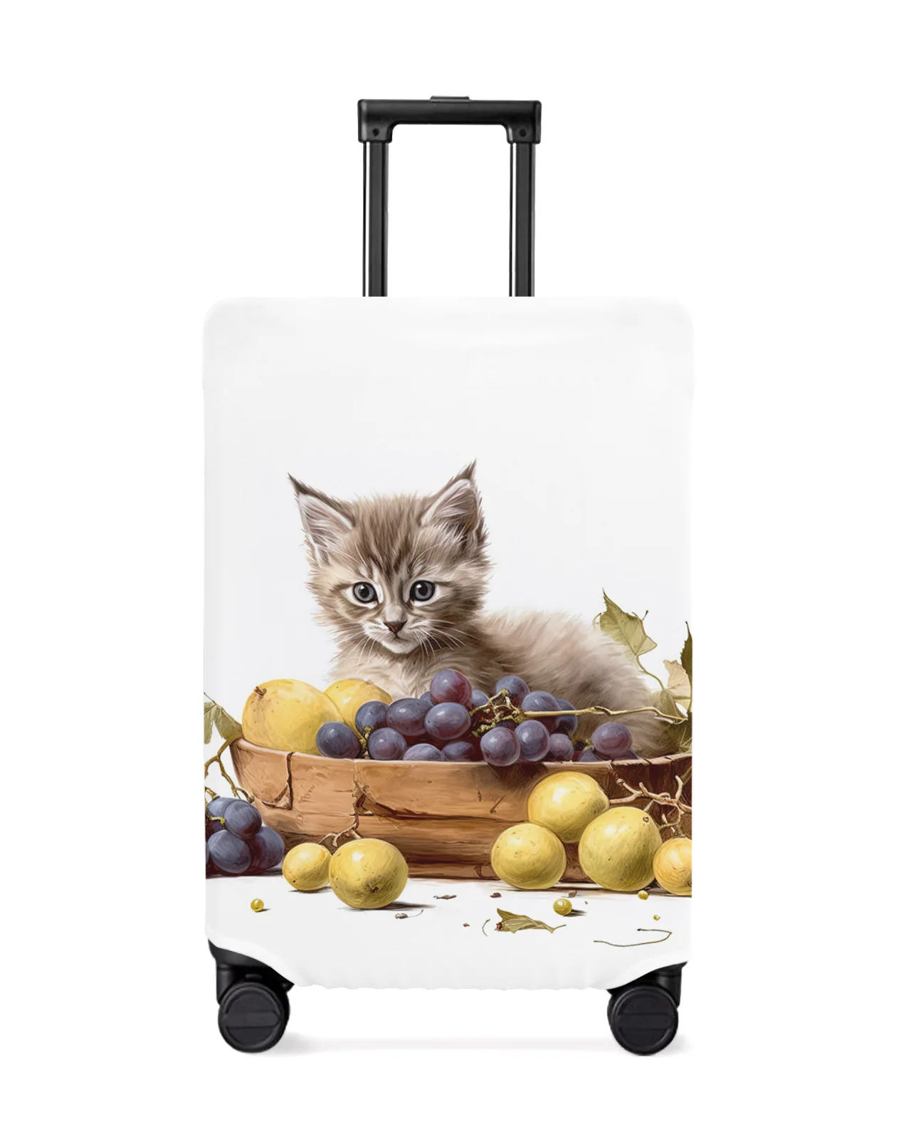 kitten-fruit-grapes-luggage-cover-stretch-suitcase-protector-baggage-dust-case-cover-for-18-32-inch-travel-suitcase-case