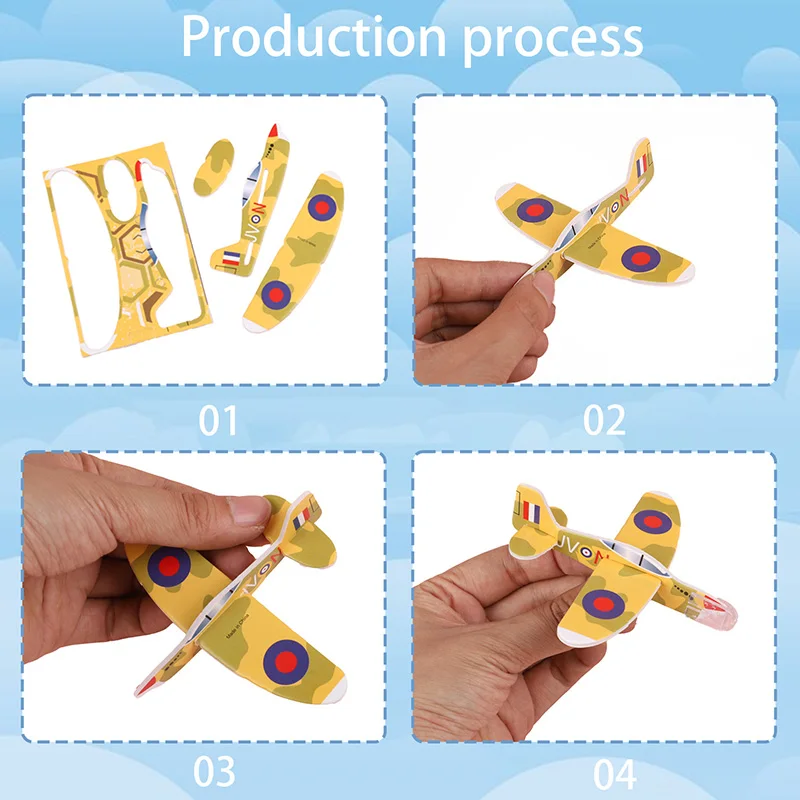 20Pcs DIY Assembled Foam Airplane Kids Birthday Party Favors Goodie Pinata Fillers Toy Mini Hand Throw Flying Planes School Gift