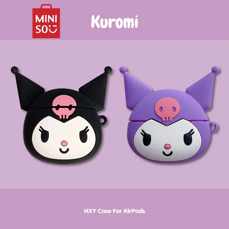 

Защитный чехол Sanrio для наушников аниме Kuromi, подходит для Airpods123 pro, экшн-фигурка, силикагелевый чехол для наушников iPhone, детский подарок