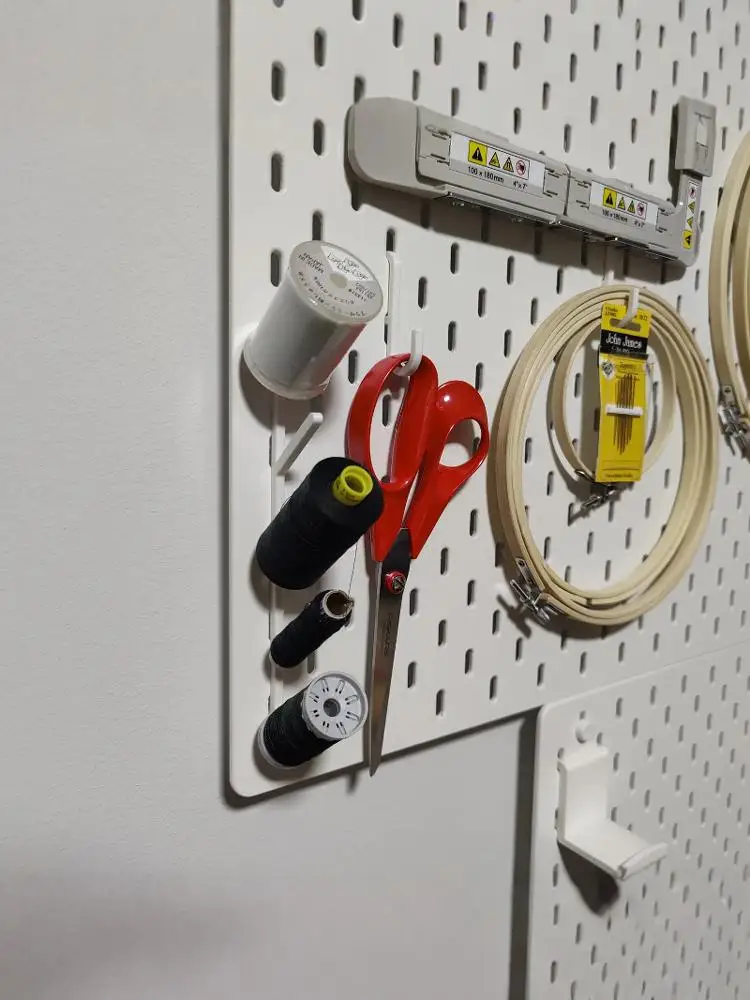 Skadis Household Sewing Tead Storage Display Stand Scordis Hole Board Plastic Hook Installation Home Organization Tools