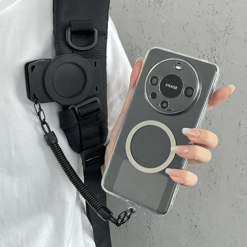 Free Hands Magnetic Belt Clip Holder Mobile Phone Holder Backpack Clip Metal Hook Spring Rope For Magsafe iPhone Accessories - Image 3