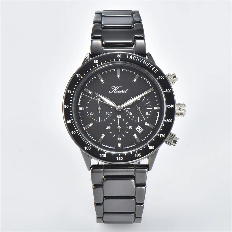 Ceramics Watch Chronoscope Quartz Watch Multi Function Watch With Tachymeter