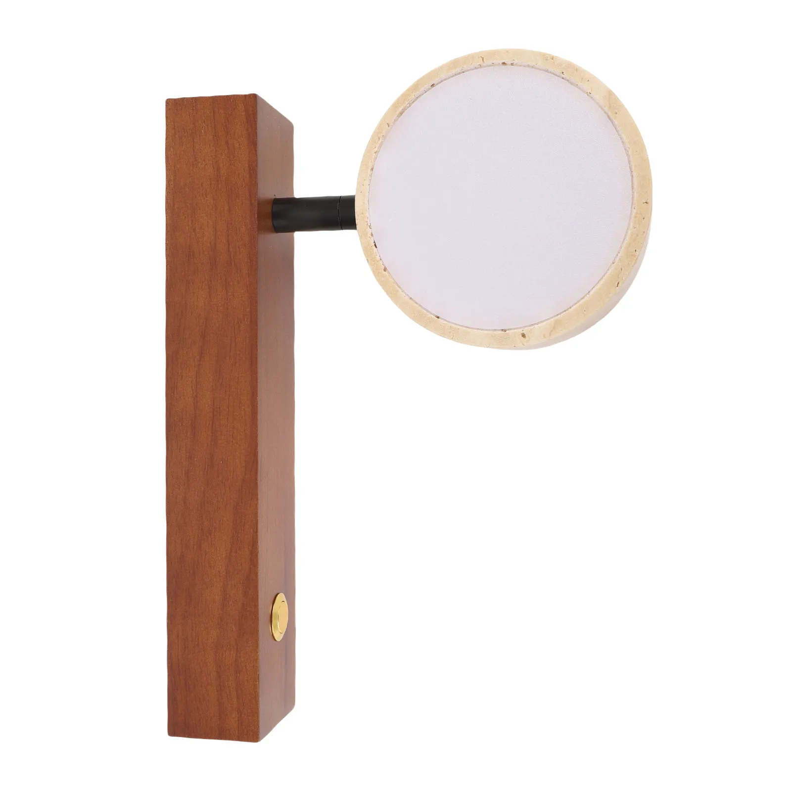 LED Wall Lamp Warm Light Rustic Industrial Wall Sconce Hardwired Press Key  Stone Wood Adjustable Angle for Bedside