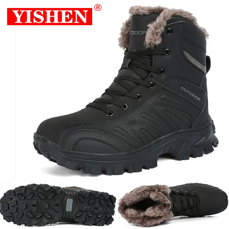 Yishen Stivali Da Neve Uomo Scarpe Da Trekking Outdoor Inverno Caldo Peluche Scarpe Da Uomo Calzature Stivali Da Lavoro Bottes De Neige Pour Homme Tag