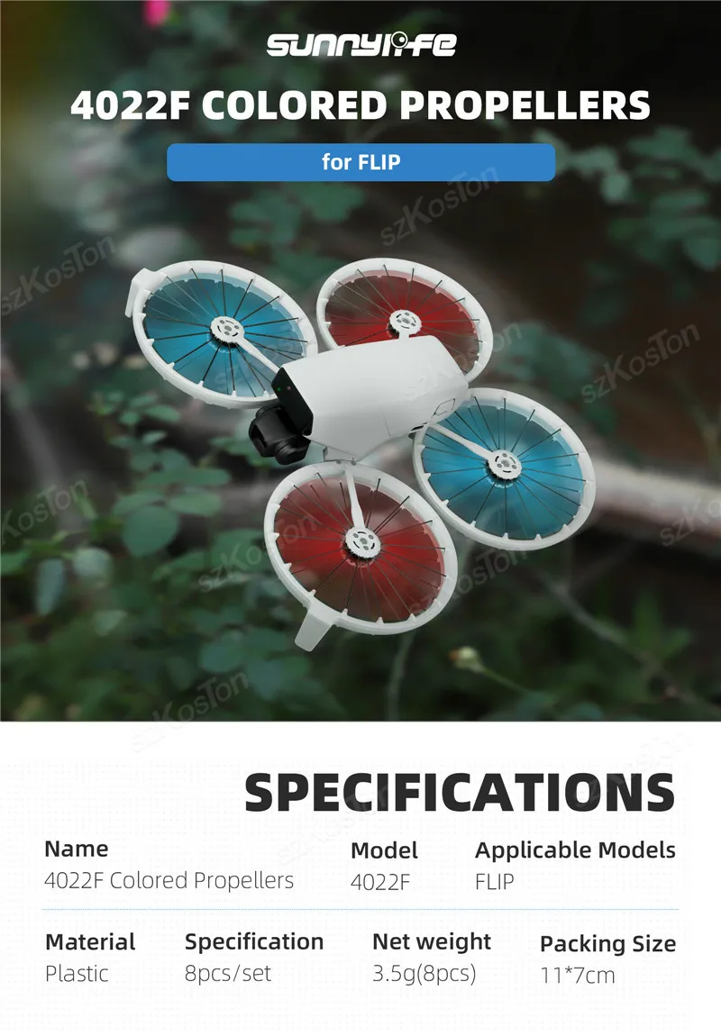 4 Paar 4022F Propeller für DJI FLIP Wing Ersatz-Requisiten, Klingenventilatoren mit Schraubendrehern, Ersatzteile, Schnellverschluss-Zubehör – Detail 1