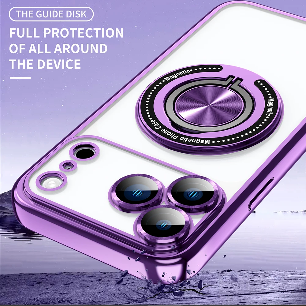 Vibrant 360° Invisible Rotating Ring Car Holder Case with Lens Protection