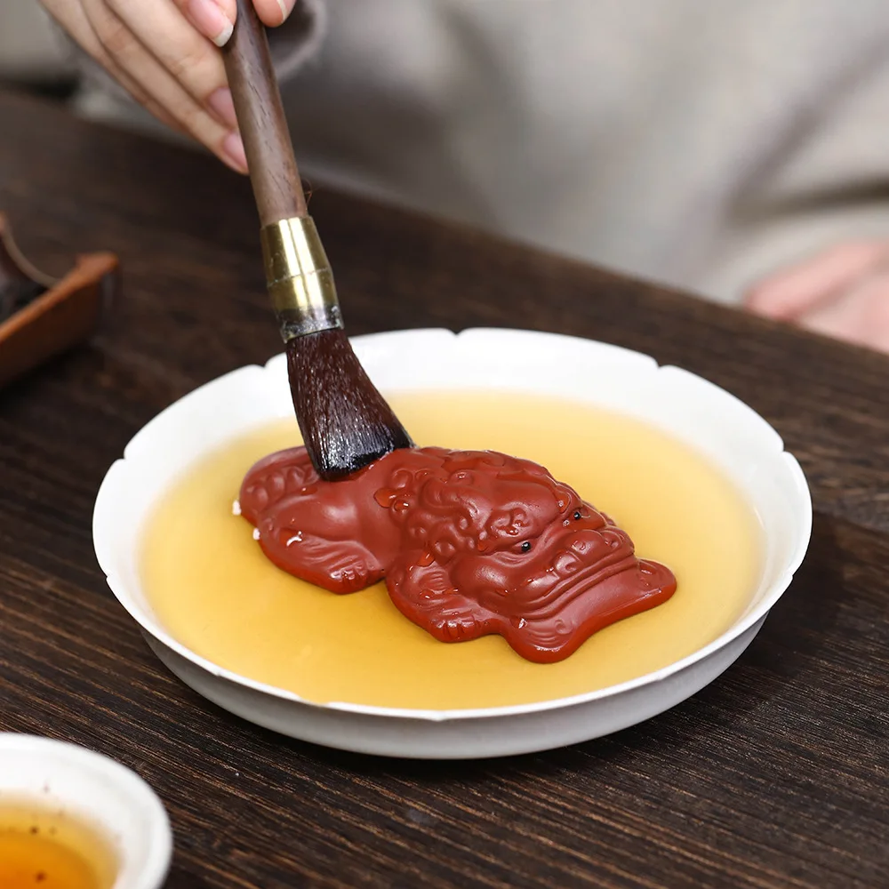 이싱 지사 차 액세서리 피슈 장식품 수제 다홍포 재물 유치 사자 차 세트 조각품