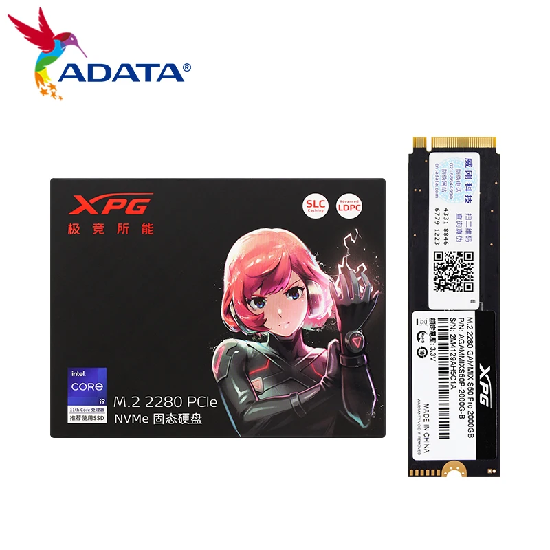 ADATA XPG GAMMIX S50 Pro PCIe Gen4x4 M.2 2280 твердотельный накопитель 2000 Гб 1000 Гб 500 Гб внутренний игровой SSD для настольного ноутбука