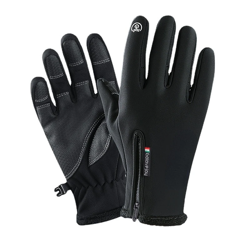 

Winter outdoor cycling touch screen gloves plus velvet zipper men and lady waterproof windproof and warm motorcycle skiing DB03