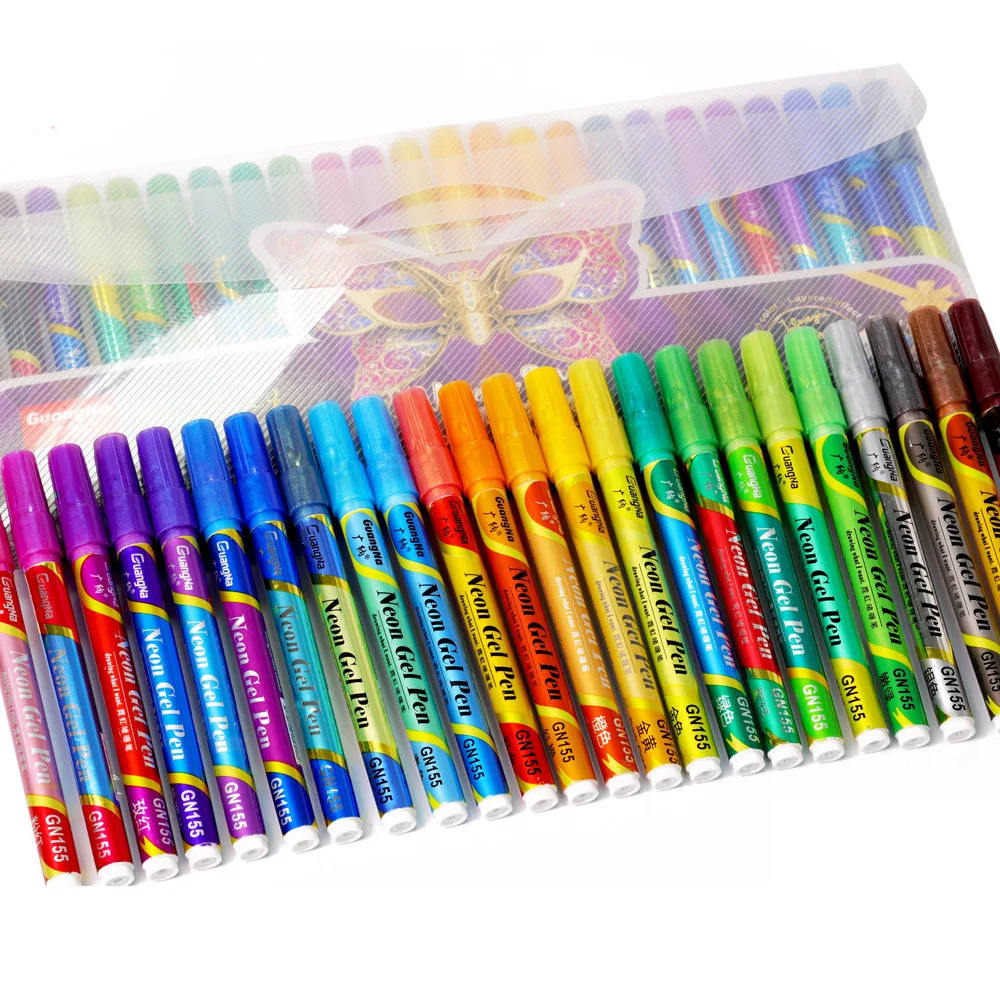 24/12 Color Metallic Paint Markers Acrylic Glitter Paint Marker Pens Ultra Fine Point 0.7mm Pens for Rock Art Painting