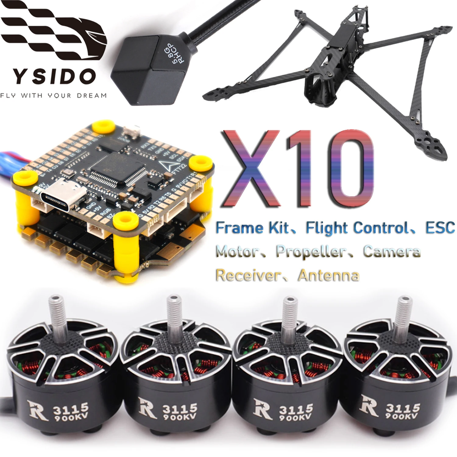 โดรน FPV 427 มม. รุ่น Mark4 V2 พร้อมอุปกรณ์ครบชุด