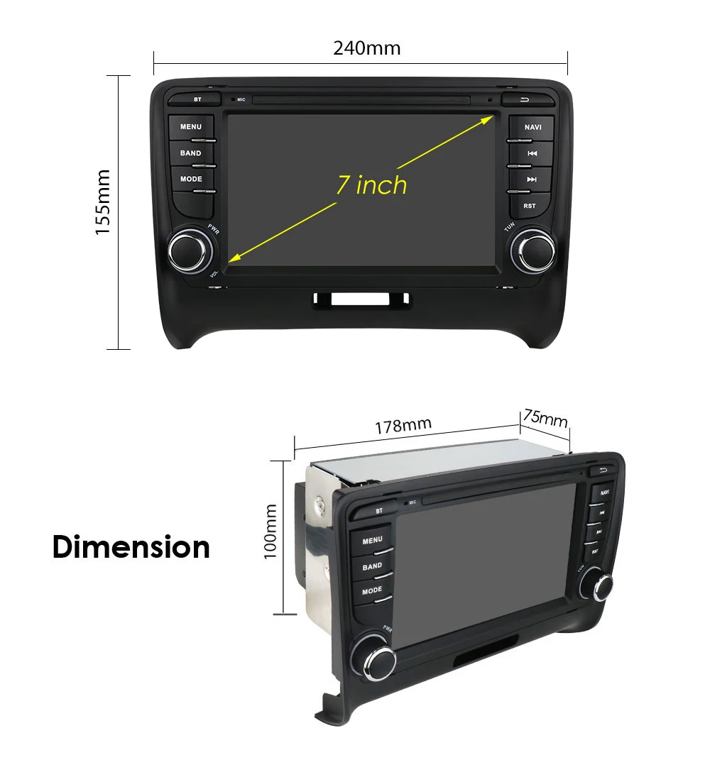 7Car radio android 12 For Audi TT MK2 8J 2006 2007 2008 2009-2014