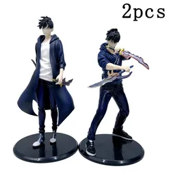 Solo Leveling Sung Jinwoo Anime Action Figure Collectible Doll Gifts (2pcs  no box)