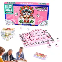 Chinese Mahjong Set Chinese Style Game Mahjong Tiles Set Lightweight Mah-Jongg Set Travel Family Leisure Time Game Traditional 1