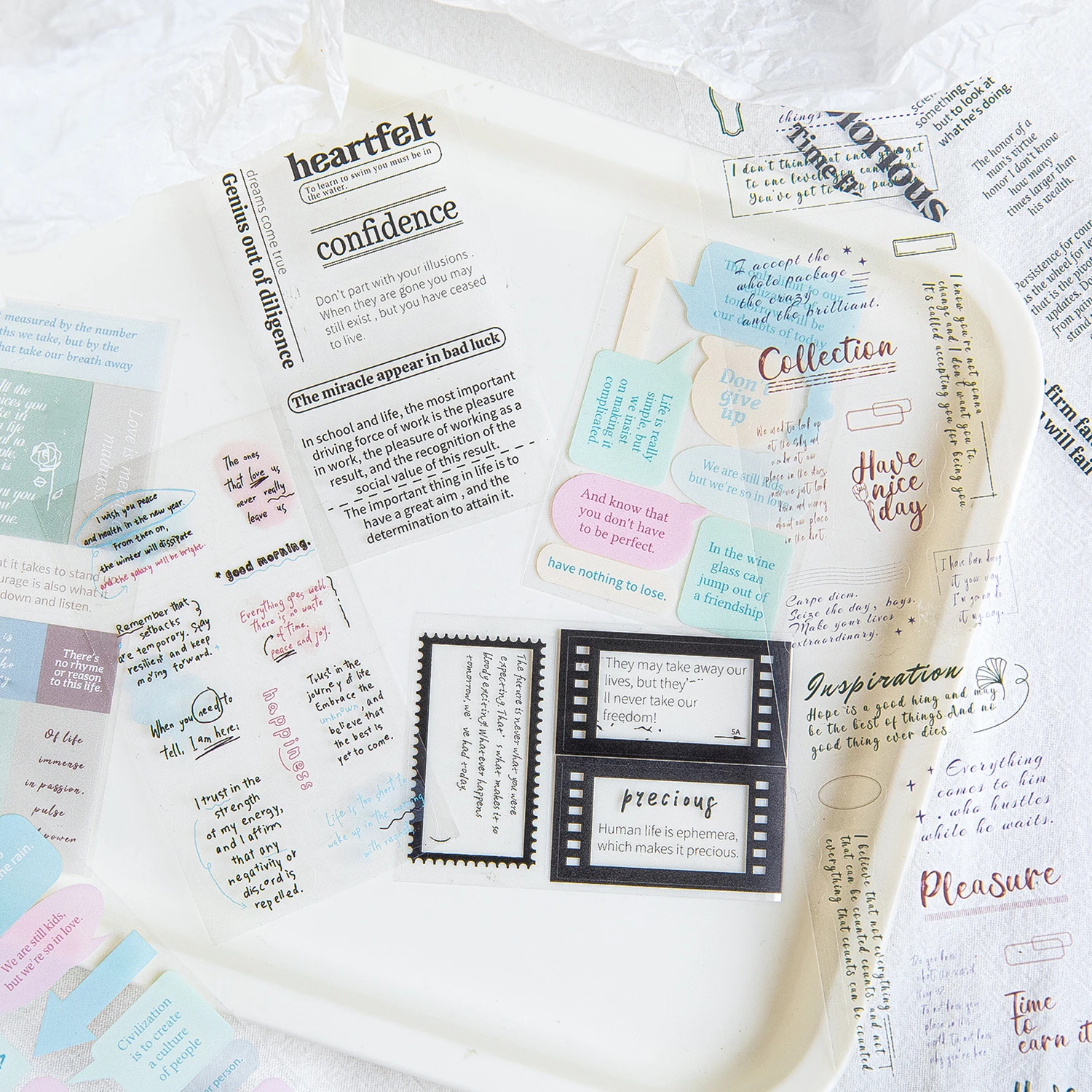 English INS Collage Poetry PET Tape for DIY Journals and Scrapbooking