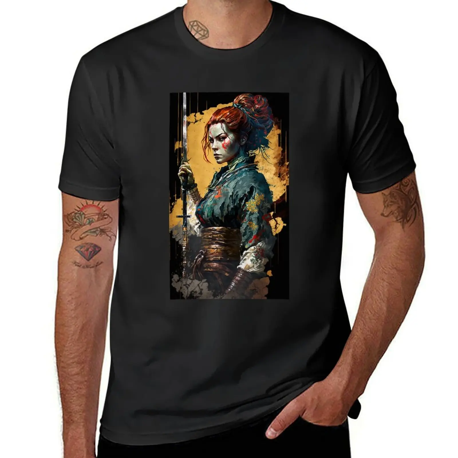 

Samurai girl T-Shirt plus size tops anime clothes quick drying korean fashion clothes for men