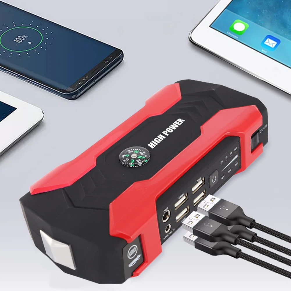 portable car jump starter 20000mAh 12V Car Battery Booster Car Battery Starter Portable Emergency 15V/1A 4 USB Wireless Charging LED Torch car battery jump starter