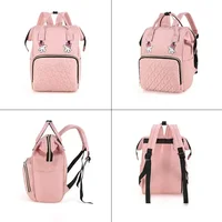 Embroidery Name Large Capacity Bow Mommy Bag Portable Outdoor Travel Multi compartment Mother and Child functional Backpack 2