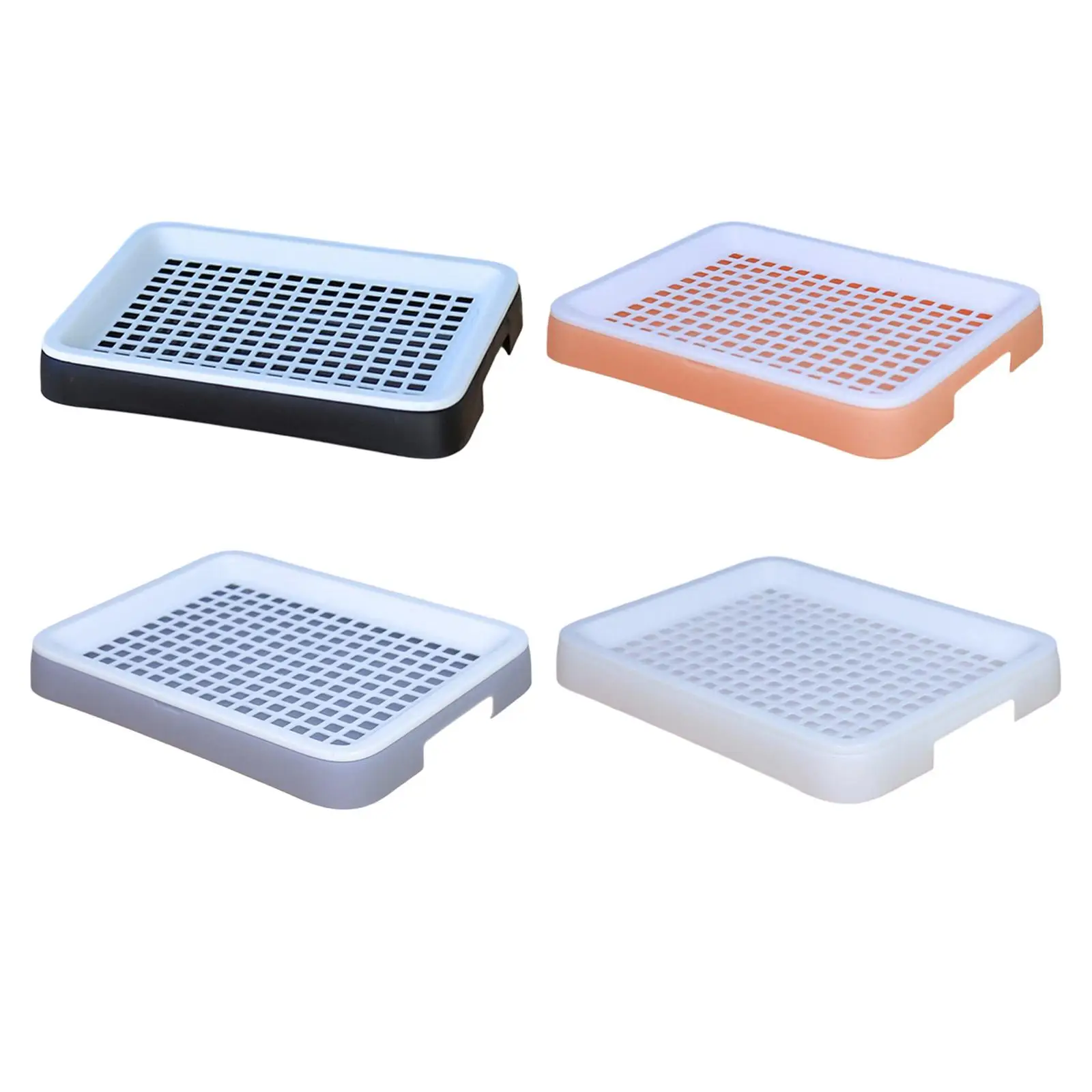 Rabbit Litter Tray Rabbit Toilet Portable with Grate Double Layer Guinea Pig Litter Pan Bunny Potty for Small Animals Ferrets