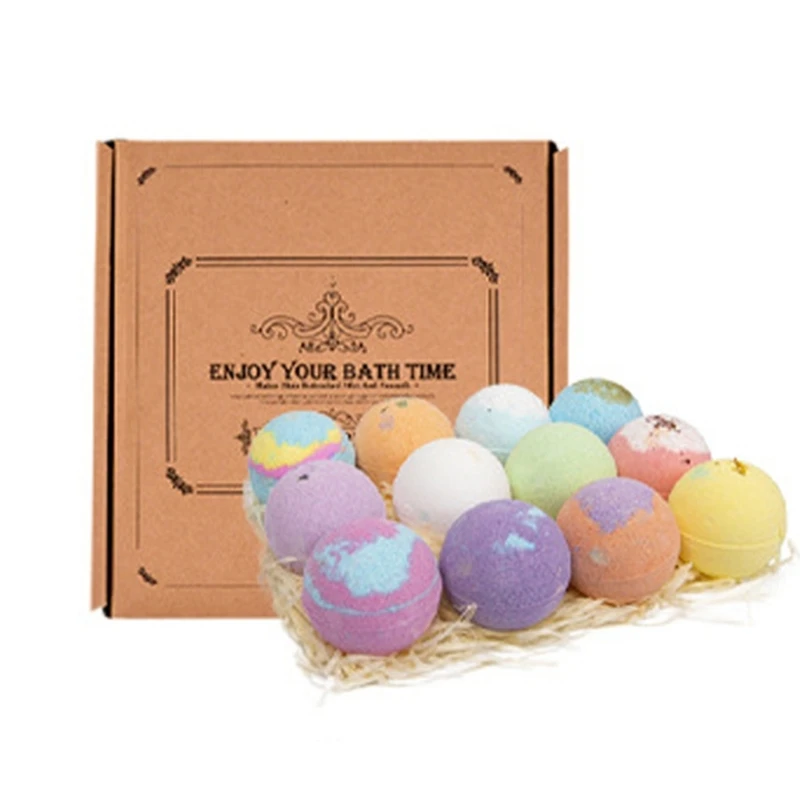 

Pack of 12 Small Bathing Bombs Body Stress Relief Bubble Balls Moisturize Shower