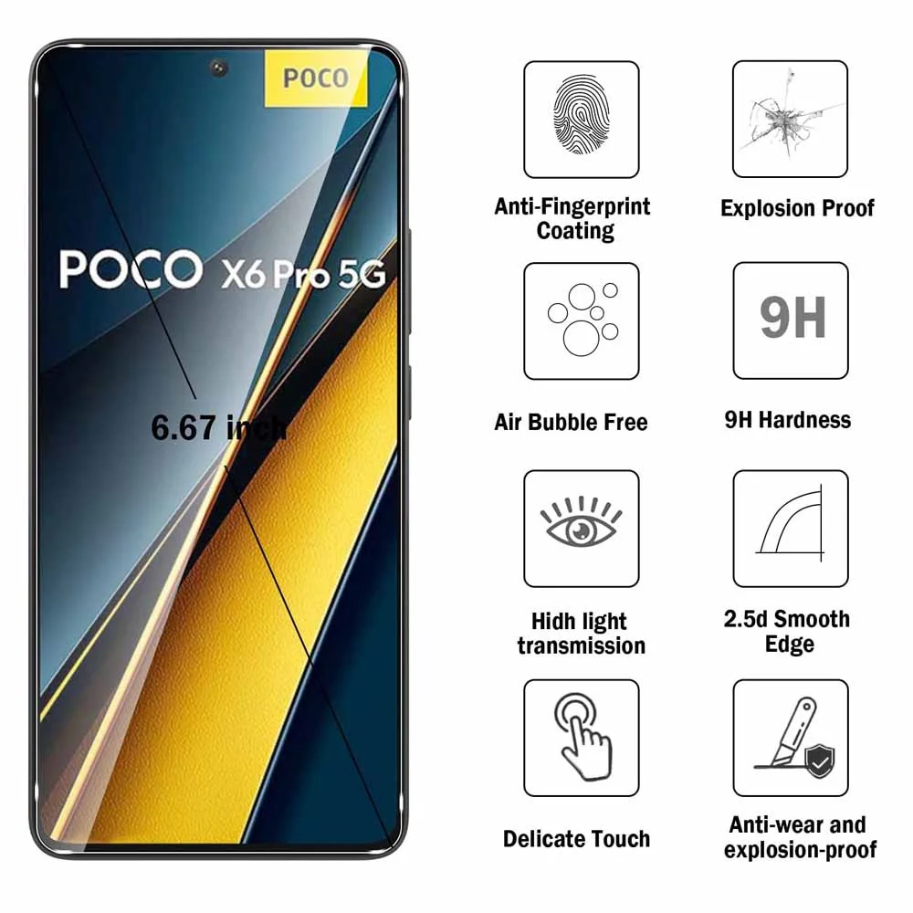 Premium Tempered Glass Screen Protector - 2 Pack, 9H Hardness, Ultra-Clear, Anti-Scratch
