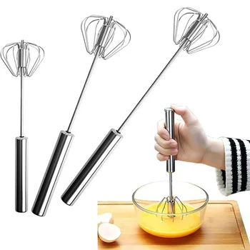 Semi-Automatic Stainless Steel Egg Whisk 1