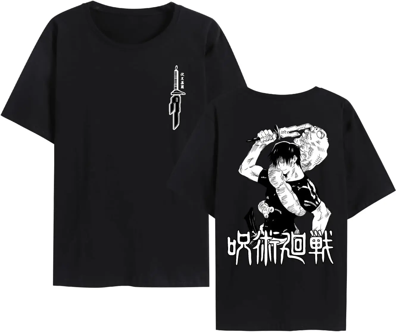 

Fushiguro Toji classic cotton T-shirt anime Japanese manga street hip-hop short-sleeved pattern summer unisex clothing