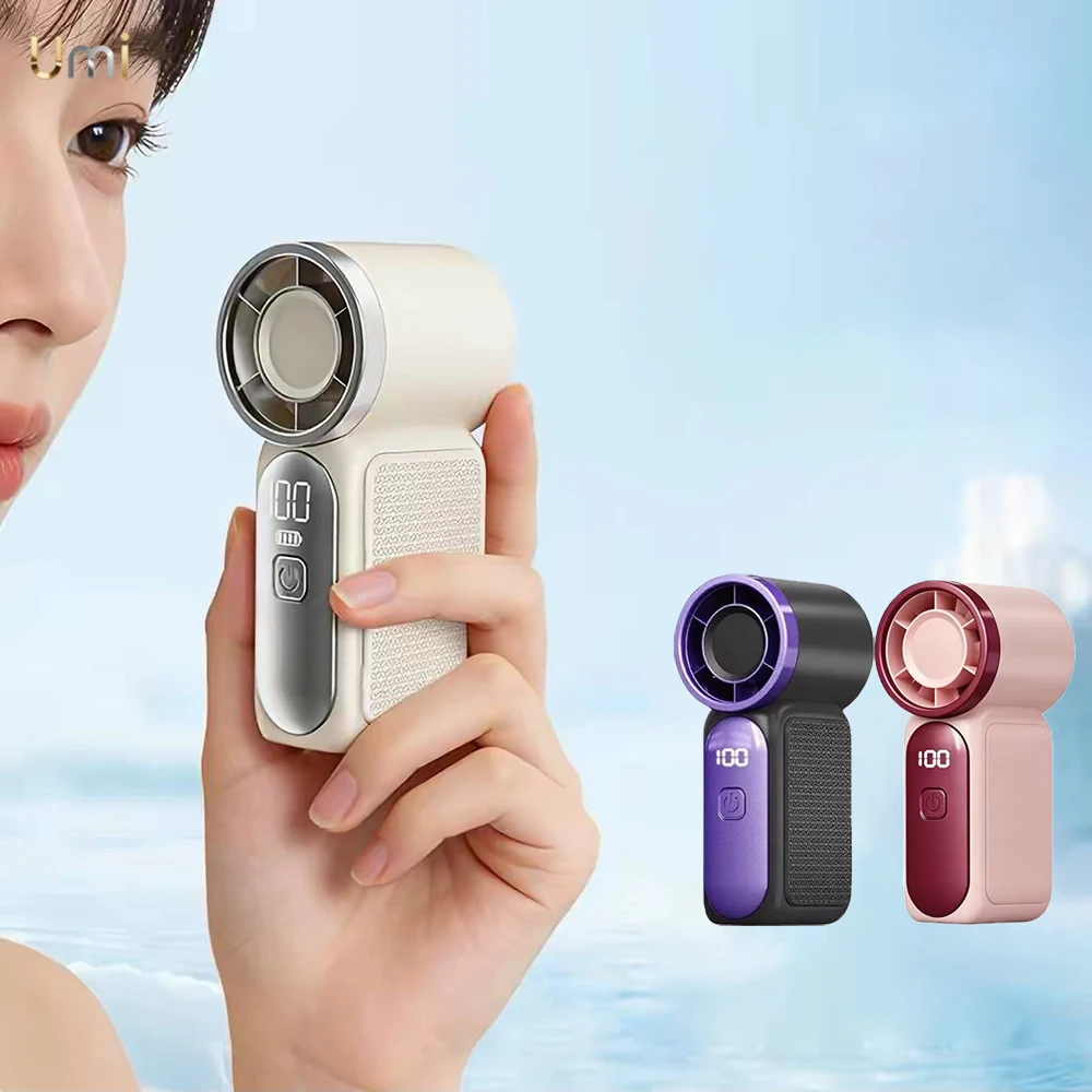 Compact Rechargeable Mini Turbo Fan with Digital Display