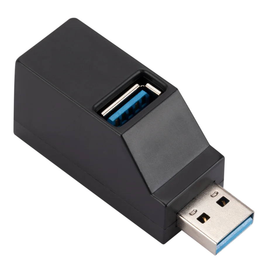 USB Hub 2.0 Adapter Rotate High Speed U Disk Reader Splitter 3 Ports USB 2.0 For