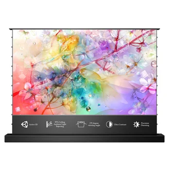 High-Quality 4K 84" White Cinema Motorized Floor Rising Projector Screen For Home Theater System All Types of Projection Curtain