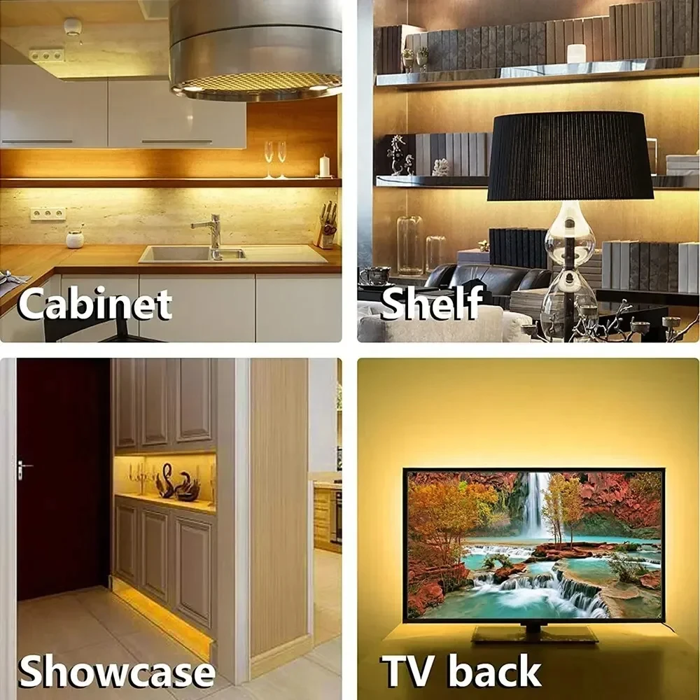 LED Light Strip USB LED Lights Strip DC 5V Smart Dimmer Gesture Sensor Switch Control 60LEDs/m Backlight LED Ribbon Tape TV Lamp Room Decoration