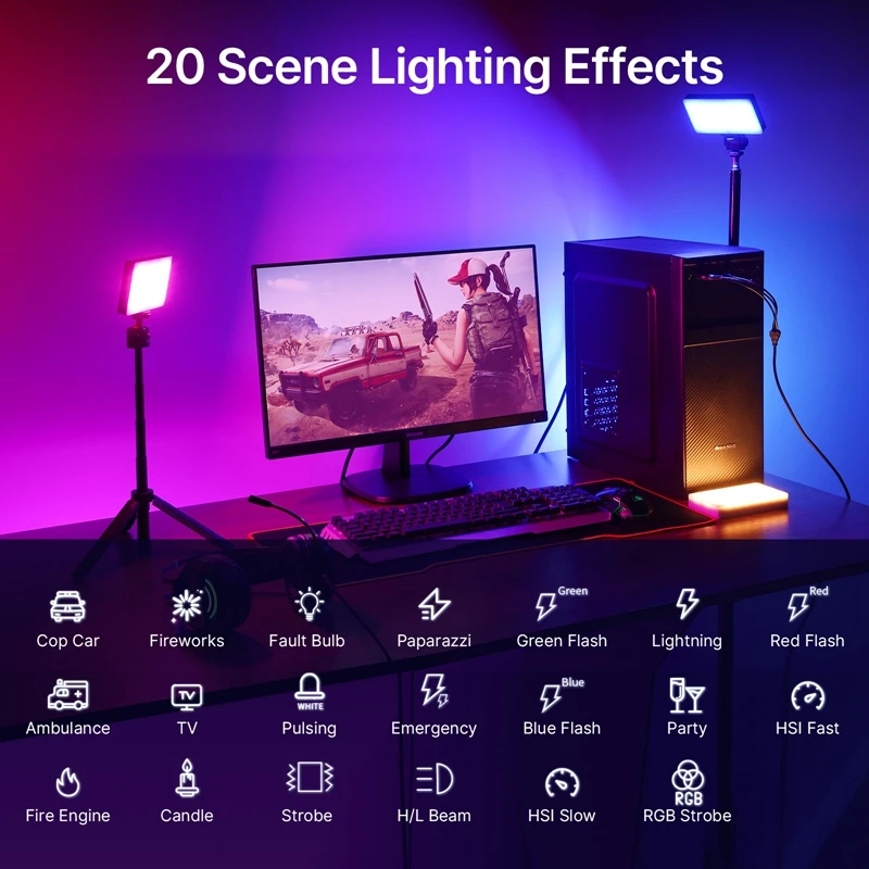 Ulanzi LT002 7 인치 포켓 LED 비디오 라이트 RGB 패널 라이트 CRI 95+ 2500-9000K 벌집 4000mAh 사진 카메라 조명