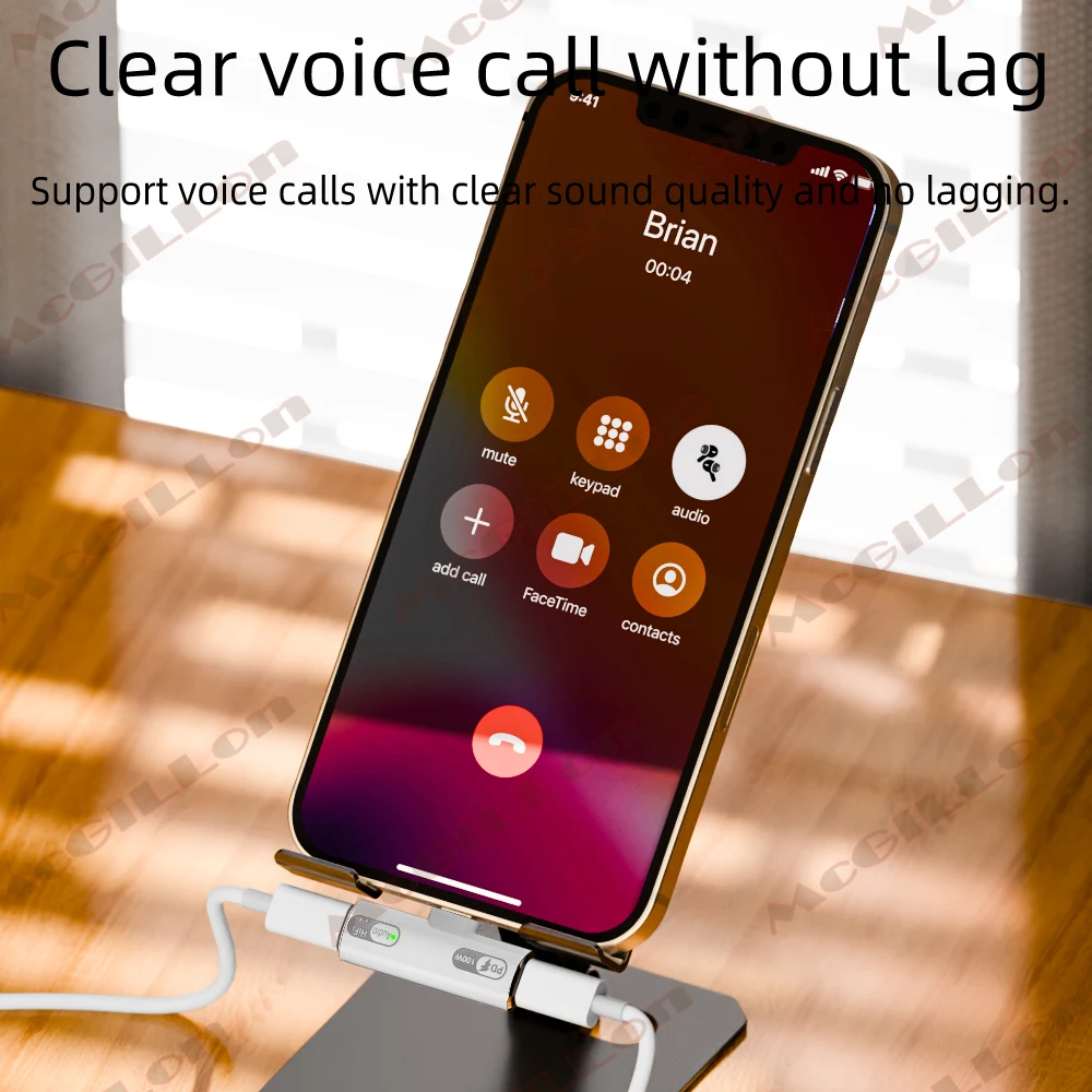 2 in 1 Type C to Type-C Headphone Charging for iOS AUX Audio Adapter PD100W USB C to iPhone HiFi Earphone Connector for iPad