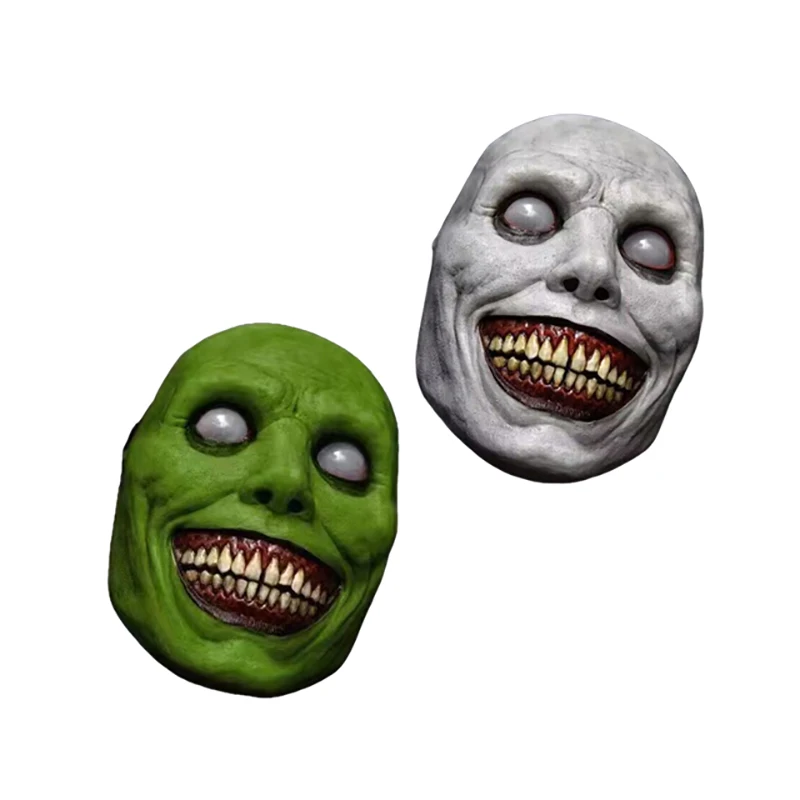 Smile Exorcism Halloween Ghost Mask Festival Bar Masquerade Haunted House Horror Mask Role Play Smile White Face White Eye halloween mask,masquerade mask,horror mask