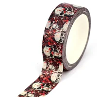 NEW 1PC 10M Decorative Red Spider Net Skull Washi Tape for Scrapbooking Journaling Adhesive DIY Masking Tape Cute Stationery 1