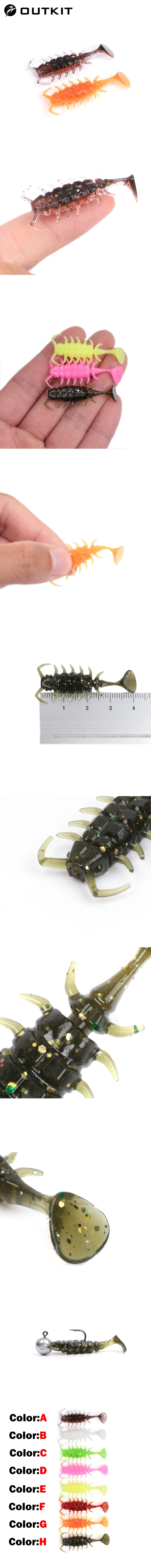 10 stücke Silikon Weiche Köder Stück Künstliche Tackle Köder 3,5 cm Waren Für Angeln Meer Angeln Rockfishing Swimbait Wobbler – Detail 2