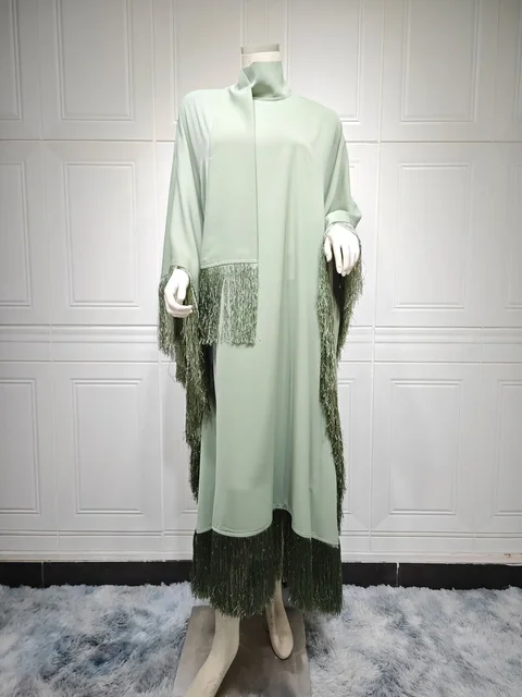 Mode gland Abayas femmes manches chauve-souris Maxi robe caftan dubaï robe de soirée Islam Jalabiya Eid Caftan marocain Kebaya Djellaba