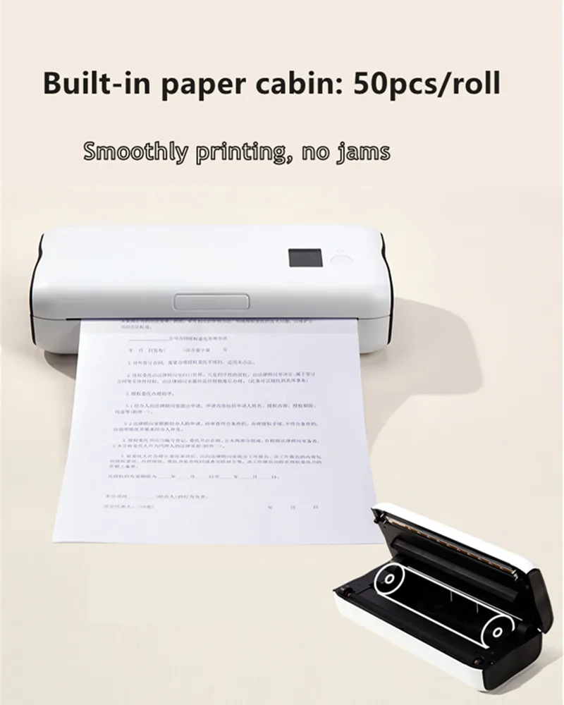 bluetooth mini portable thermal printer ZJ-A4BT mobile office home student homework wireless Bluetooth portable A4 thermal printer with built-in lithium battery canon small photo printer