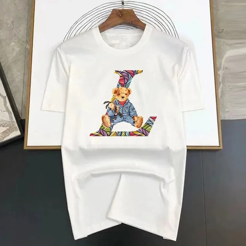 Walking Rabbit Printed Cotton Short Sleeve Summer New Men's and Women's Luxury Brand T-shirt Comfortable Soft Breathable Top