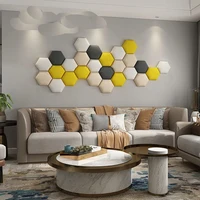 Nordic Kids Room Loft Hexagonal Headboard Soft Bag 3D Wall Sticker Tatami Bed Headboard Self-adhesive Wall Background Wall Decal 2