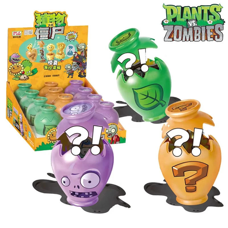12 stücke Pflanzen VS Zombies 2 Crock Pot Überraschung Box Set Spielzeug Peashooter Sonnenblume Piraten Kapitän Zombie Spiel Abbildung modell Spielzeug Jungen