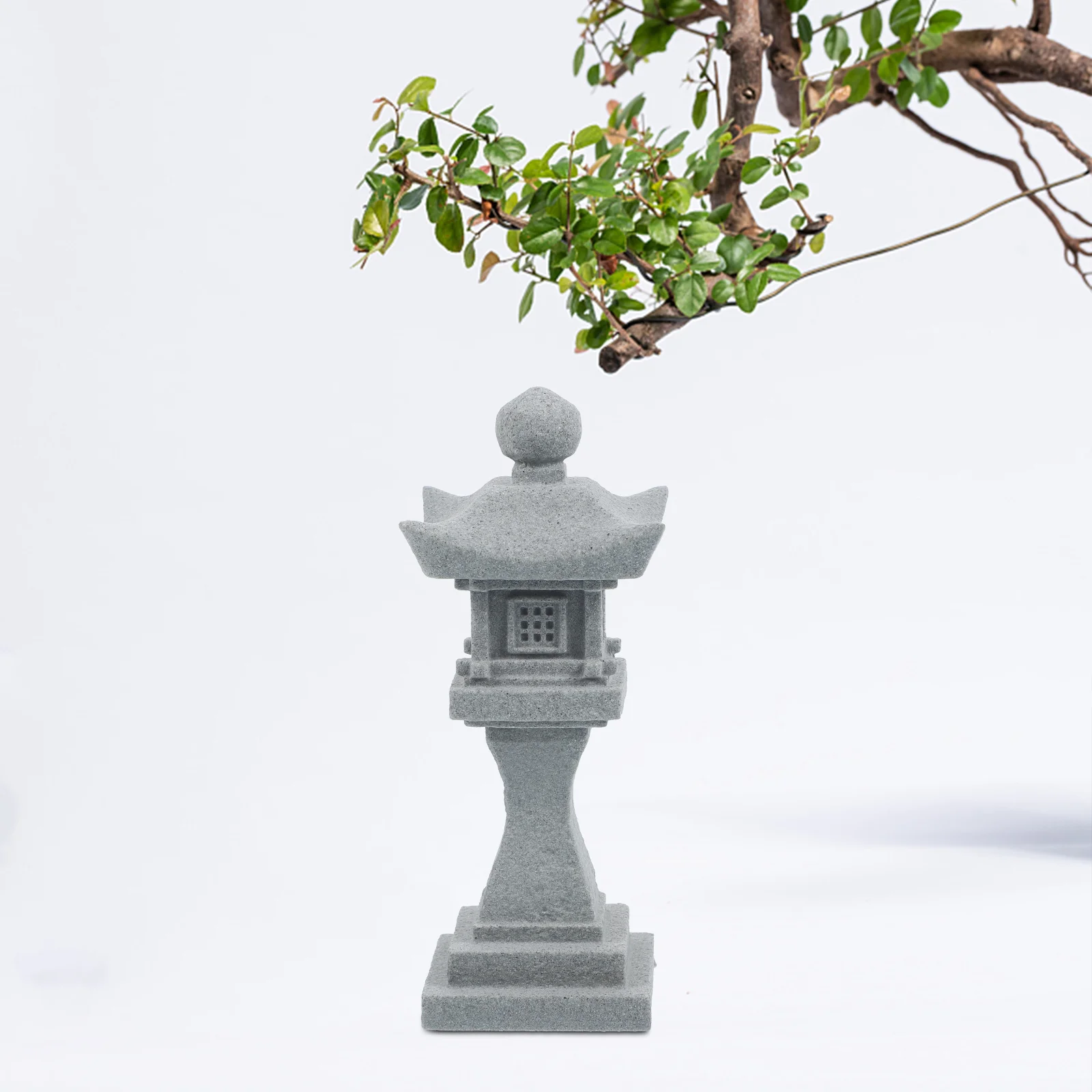 Resin Mini Pagoda Statue Japanese Stone Lantern Garden Yard Decor Bonsai Adornment Pet Products