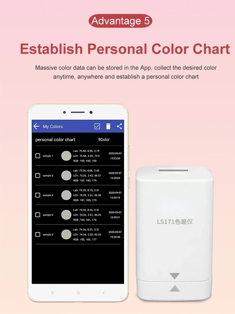 Linshang LS171 LS170 Mobile Phone APP Portable Colorimeter analyzer with Screen